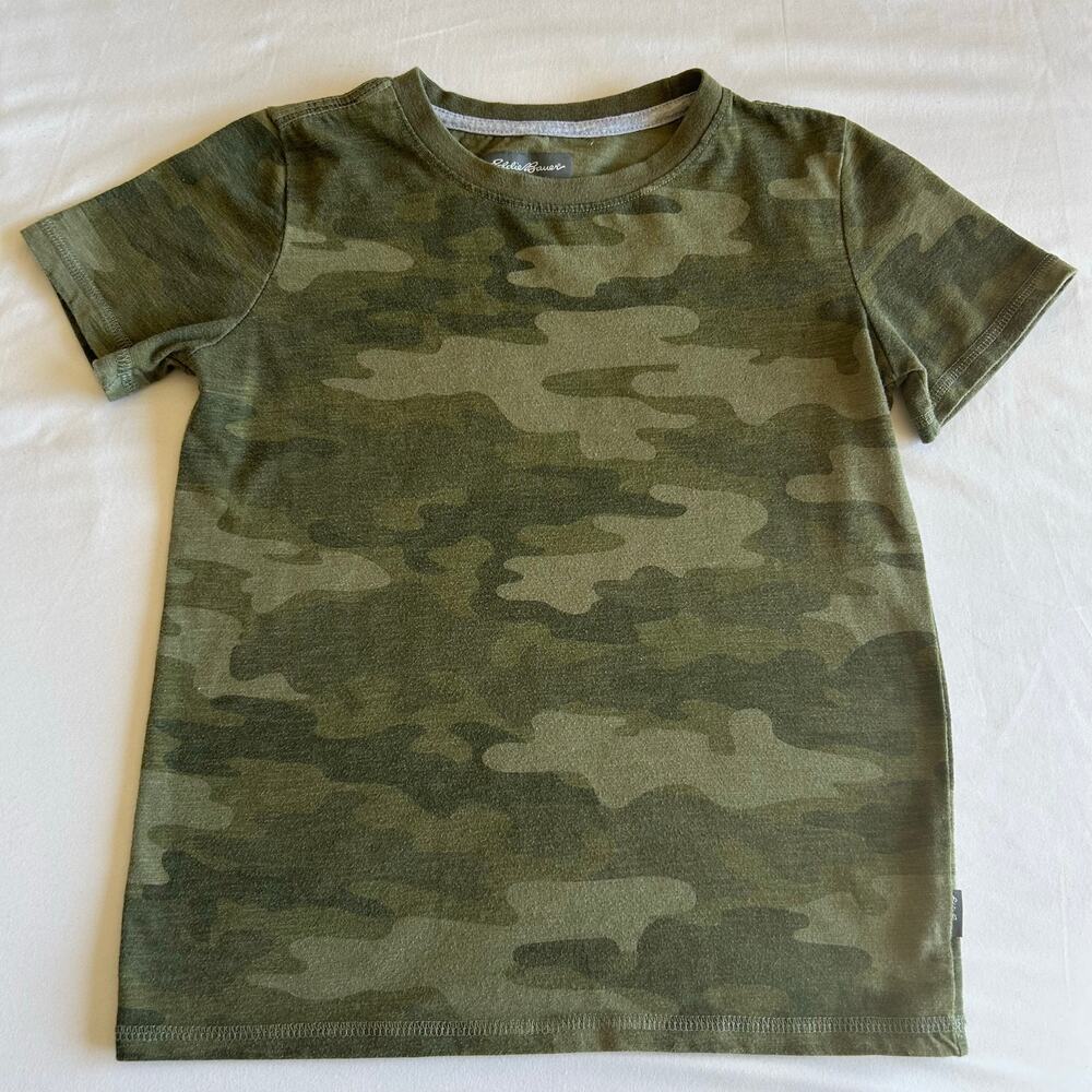 Eddie Bauer Boys Short Sleeve Army Camo Green T-Shirt Small (7/8)